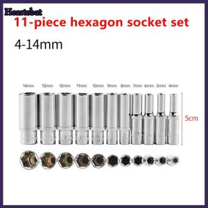 [Heartsbat] 11ชิ้น1 4นิ้วตัวชี้วัดไดรฟ์ยาวโครเมี่ยมตั้งซ็อกเก็ตลึก6จุด4-14มม