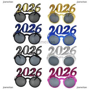 [COD] jiameitan แว่นตาจำนวน2026 2026มีความสุขปีใหม่แว่นตากันแดดเพชรแวววาวอุปกรณ์คอสเพลย์คริสต์มาสของตกแต่งงานปาร์ตี้แว่นตาตลก