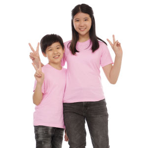 Kaos Polos Anak Oneck Lengan Pendek Bahan Katun Combed 30s Warna Pink Baby