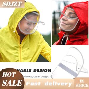 SDJZT Raincoat Hat Shield Visor Detachable Rain Poncho Hat Face Protector Clear Cap
