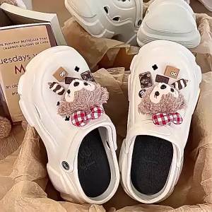[Free Shipping] In-stock womens summer platform sandals with raised heels closed-toe for outdoor wear new anti-slip design