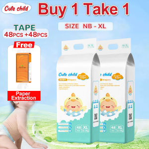 Cute Child 【Buy 1 Take 1】Free Gifts Tissue Baby Diapers Size S 4-8kg Disposable Diapers Breathable Diapers Skin Friendly
