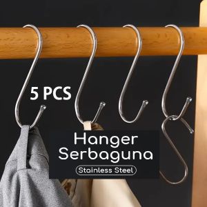 Hanger Gantungan Besi Letter S Serbaguna Bisa untuk Cantelan Baju Tas Perabot 5 Pcs