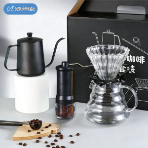 MLADEN 5/7 PCS Hand Brew Coffee Pot Set Hand Grinder Coffee Maker Perfect Gift For DIY Manual Coffee Lovers