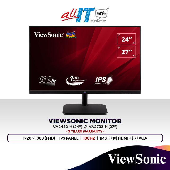 ViewSonic VA2432-h (24") / VA2732-h (27") Full HD 100Hz 1ms Monitor ...