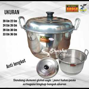 dandang kukus serbaguna / panci steamer ekonomi / langseng kukusan 20 22 24 26 28 30 33 36 global eagle / panci kukus serbaguna - jawa