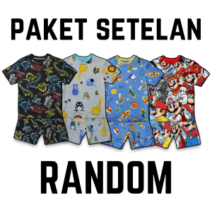 Paket Usaha Baju Kaos Setelan Piyama Tidur Harian Anak Laki Laki Karakter Cowok Distro  1 - 10 Tahun