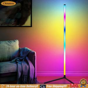 [Chinatera Brand Store] RGB LED Corner Lamp with Music Sync Smart Modern Floor Lamp App & Remote Control for Bedroom Living Room Gaming Room