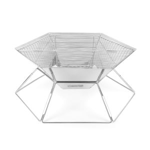 Outdoor Hexagonal Folding Wood Stove Camping Burner Multifunctional Charcoal Stove Barbecue Grill Folding Portable