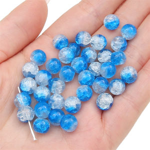 40-50pcs 8/10mm Cracked Crystal Glass Beads For DIY Necklace Bracelet Earring Jewelry Making Accessories