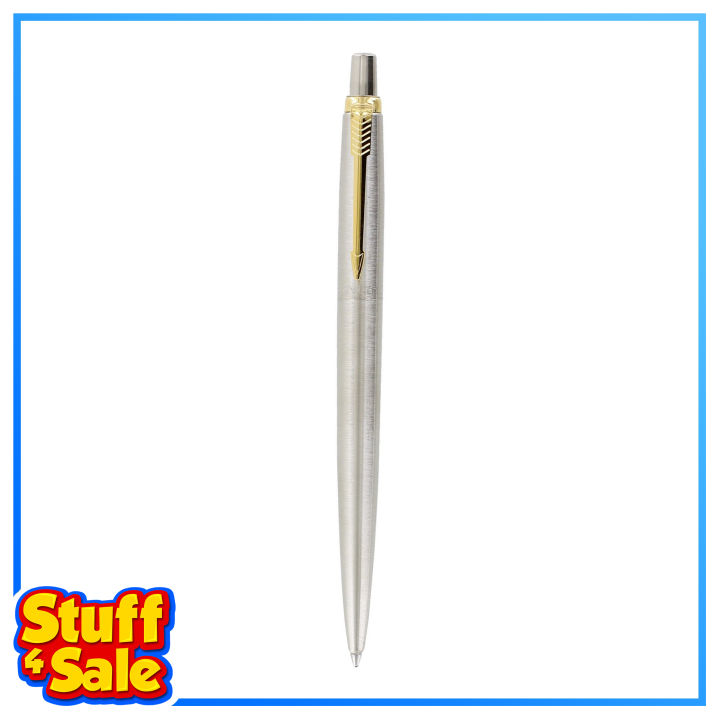 Parker Jotter London Stainless Steel Gold Plated Clip Retractable Ball  Point Pen Blue Ink Lazada PH