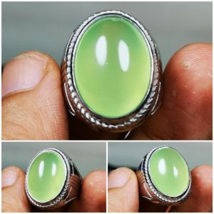 CINCIN BATU NATURAL AKIK ANGGUR HIJAU CHALCEDONY