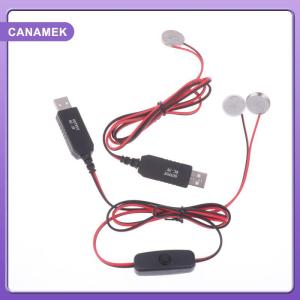 【CANAMEK】 USB To 3V CR2032 Fake Battery Charger Cord With Switches Power Supply Cable For Watch Microphone Toy Remote