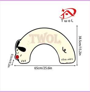 Twol Cute Cartoon Diatomite U-Shaped Non-Slip Water Absorbent Double-Sided Mat for Home Décor