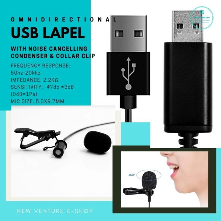 New%20Venture%20USB%20Lapel%20Microphone%20with%20Collar%20Clip%20and%20Custom%20Noise%20Reduction%20for%20Laptop%20Computer%20-%20Image%203