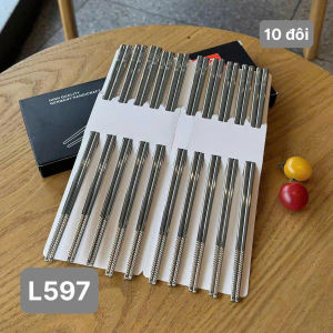 Đũa Inox 18/10 Lunkai Hộp 10 Đôi LK-KZ597 Gắp Không Trơn Và Dễ Vệ Sinh
