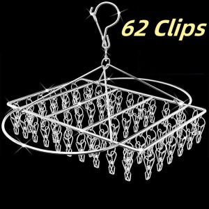 30/40/50/60 Clips Drying Rack Stainless Steel Clothes Hanger Sock Rack Clothes Drying Rack