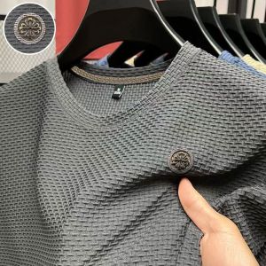 Mens short sleeved T-shirt middle-aged summer business casual loose polo shirt