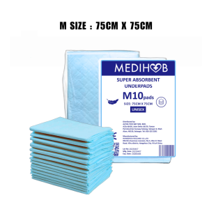 MEDIHUB/MEDISCIENCE Underpad Disposable Hygienic Protector Incontinence Pelapik Tilam 4ply Layer Size 30 X 30 inch 10s/ pack