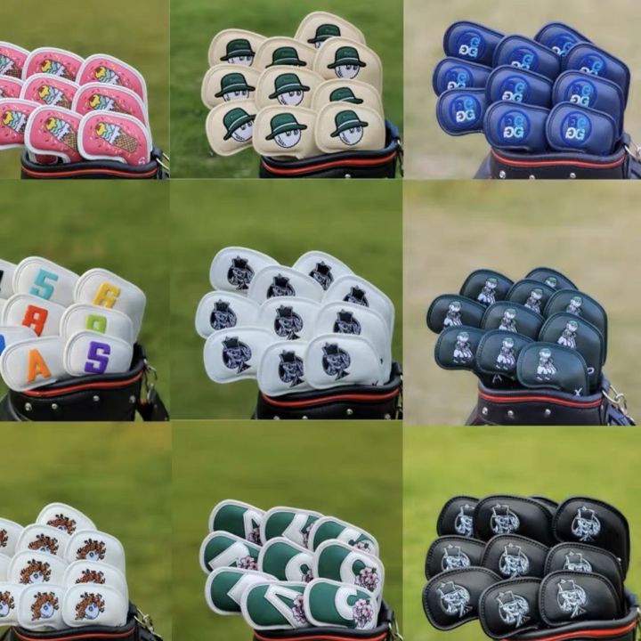 Wasserdichte Golf Putter Hüllen - 10-teiliges Set In Schwarz-Orange