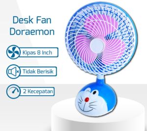 Kipas Angin Listrik Karakter KARTUN Cartoon DORAEMON Biru Desk Wall Fan 2 IN 1 Meja / Dinding