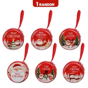 Christmas Cartoon Cute Coin Purse / Santa Claus Elk Pattern Wallet / Earphone Cable Small Item Storage Bag / Mini Portable Round Square Pocket Bag