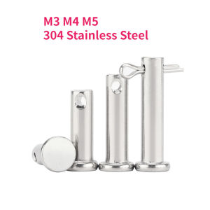 M3 M4 M5 304 Stainless Steel with Hole Pin Shaft Cotter Pin Set Flat Head Cylindrical Pin Plug Pin Positioning Pin