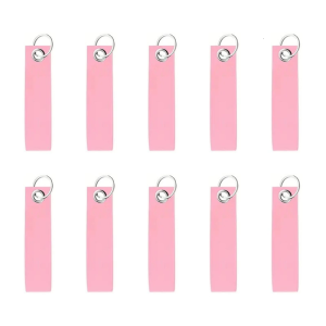 10pcs Felt Keychain Blanks with Metal Steel Rings Colorful Blank Felt Key Sign Simple Installs for DIY Craft Projects