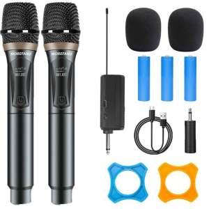 [YOLANDAY] mic wireless 108 / 308 mikrofon nirkabelisi ulang mikrofon genggam penyebaranUHF Pasang dan mainkan PeralatanBernyanyi Peralatan Audio Suara yang kuat Mikrofon profesional-COD