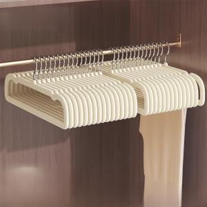 New Flocked Multi-Function Hangers Space Saving Non-Slip Closet Organizers for Pants Space Saving Flocked Hangers Closet Storage