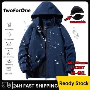 TOMITANY Outdoor Hiking Raincoat Waterproof Lightweight Jacket Autumn Casual Mens Hooded Jacket