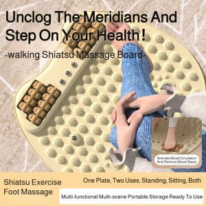 Foot pedal shiatsu board massager