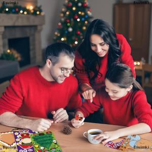 [COD] Bsuimki 8 Tấm Trẻ Em Bên Trang Trí Đồ Chơi Giáng Sinh Câu Đố Dán Tạo Ra Riêng Bạn Santa Claus DIY Make-A-Face Trò Chơi Ghép Hình
