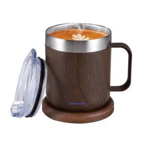 Self-Heating Coffee Mug Smart USB Warmer with 55 ° C (131 ° F) Thermostat Double Layer Food Grade Cup Warmer for Office/Home/Gifts