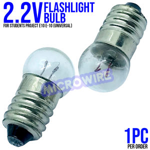 MW 2.2V 2.5V 1.5V 3.8V Flashlight Bulb E10/E-10 for Student Projects (Per Piece)