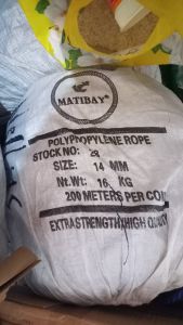 MATIBAY PP Rope Blue with White Strand 200m/Roll – Durable Polypropylene Rope for Outdoor Tying & General Use