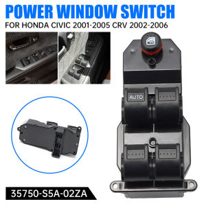 35750-S5A-A02ZA Power Window Switch for Honda Civic 2005-2006 CR-V EX-L / SE Sport Utility 4-Door Driver Side Window Master Control Switch