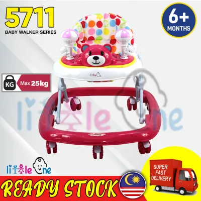 7 STRONG WHEELS WITH STOPPER Little One Baby Walker Bear&Duck With Play ToysMusic N Stopper!
