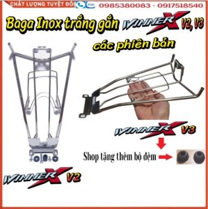 💥Baga Giữa Inox Dầy 10 Ly Sơn Đen Xi Màu Titan Gắn Honda Winner X v2 v3(Mẫu Pas)💥
