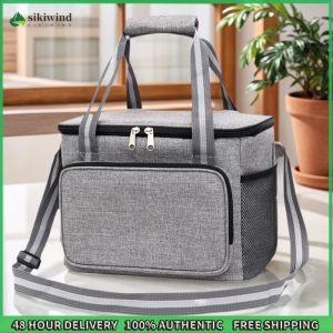 Sikiwind Insulated Lunch Bag Portable Lunch Box with Adjustable Strap Lunch Cooler Tote for Work Picnic Travel