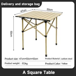 COD Apricot Camping Table Foldable Portable Outdoor Picnic Table and Camping Chair Free Bag