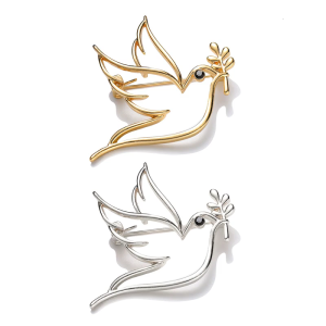 Sophisticated Doves Shaped Lapel Pin Featuring Openwork Details Sturdy Metal Alloy Vintage Alloy Doves Pin Accessory