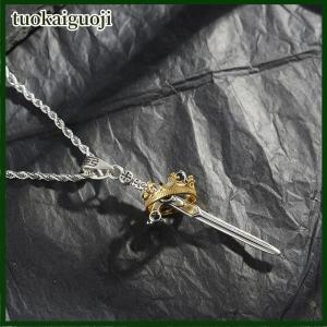 tuokaiguoji New Vintage Chữ Thập Mặt Dây Chuyền Vòng Cổ Cho Phụ Nữ Thanh Kiếm Vương Miện Punk Gothic Xương Đòn Chuỗi Đồ Trang Sức