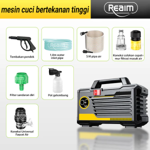 REAIM Alat Steam Cuci Motor High Pressure Washer 600 Watt Jet Cleaner Mesin Steam Jet Cleaner