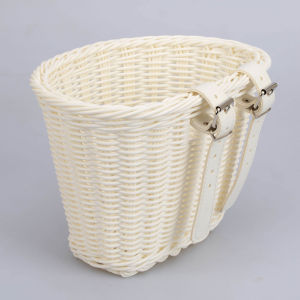 Rattan Bike Basket Adjustable Front Handlebar Bicycle Basket Multifunction Hand Woven Bike Basket for Kids Children Bike