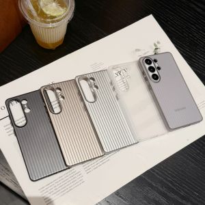 Luxury Corrugated Pattern Matte Phone Case For Samsung S26 S25 S24 S23 Plus Ultra Shockprooof Hard Slim Plastic Wave Back Cover