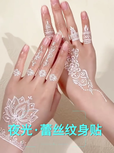 Glow In The Dark Temporary Tattooed White Tattooed Sticker Easy to Apply Waterproof Tattooed for Parties