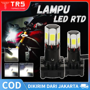 2PCS Lampu LED Motor 6 Sisi AC DC H6 35W RTD 6 Mata Warna Puith Hi/Low Luminos Universal Soket H6 H4 H7 Motor