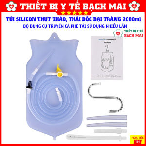 BỘ DỤNG CỤ THẢI ĐỘC ĐẠI TRÀNG THỤT THÁO SILICON 2000ml - TÚI TRUYỀN SÚC RUỘT CÀ PHÊ ENEMA DETOX