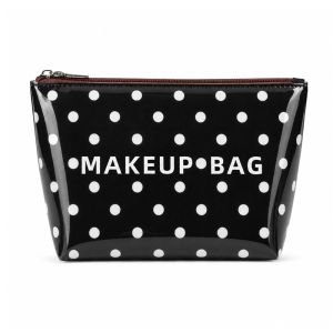 ICNWIEN Large Capacity Striped Makeup Bag Waterproof Lightweight PVC Cosmetic Bag Fashion PVC Toiletry Storage Bag Women